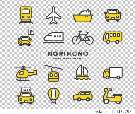 Simple and cute vehicle icon vector illustration material / transportation / tourism 104322798