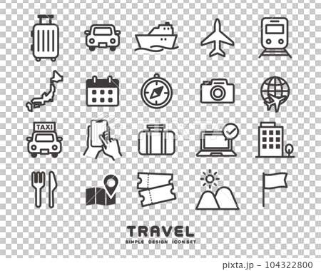 観光やお出かけに関するシンプルなアイコンのベクターイラスト素材/インバウンド/旅行 観光やお出かけに関するシンプルなアイコンのベクターイラスト素材/インバウンド/旅行 104322800