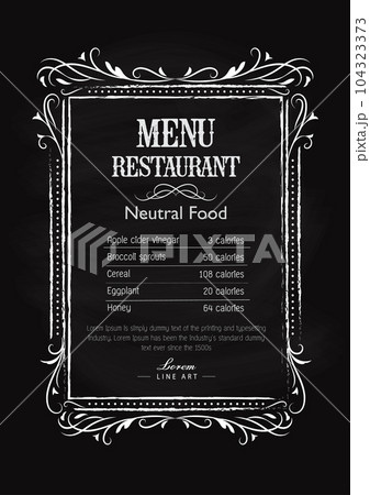 blackboard Restaurant drawn frame menu vintage hand label vector 104323373