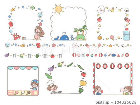 8月 フレームのイラスト素材 [104325028] - PIXTA