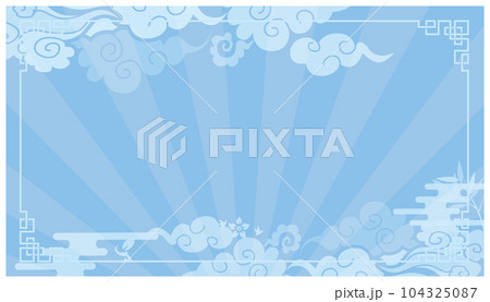 豪華な中華風フレーム枠背景 104325087