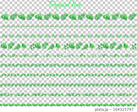 Tropical leaf line set. 104325747