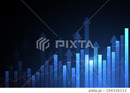 Business candle stick graph chart of stock market investment trading on white background design. Bullish point, Trend of graph. Vector illustration 104326113