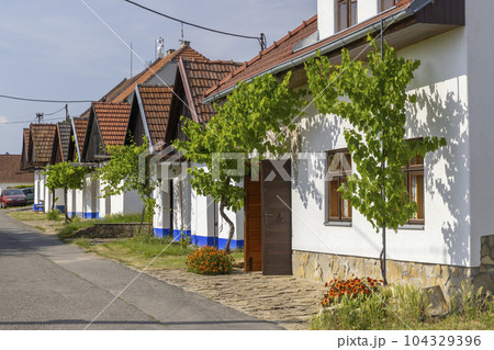 Traditional wine cellars in Blatnice pod Svatym Antoninkem, Slovacko, Southern Moravia, Czech Republic 104329396