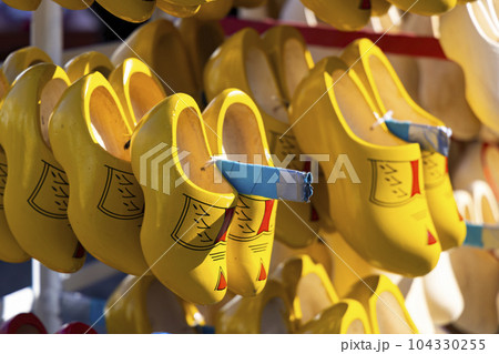still life of Dutch wooden clogs still life of Dutch wooden clogs 104330255