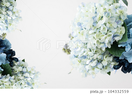 紫陽花や6月のジューンブライドなどの青いイメージの花 104332559