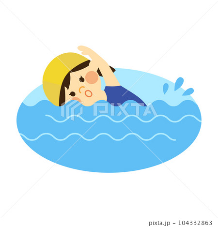 水泳する女の子 104332863