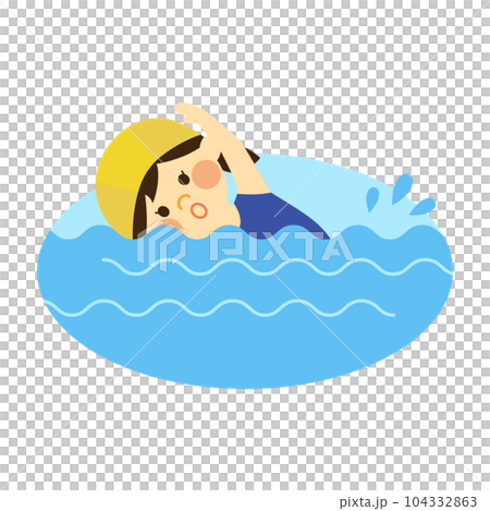 水泳する女の子 104332863