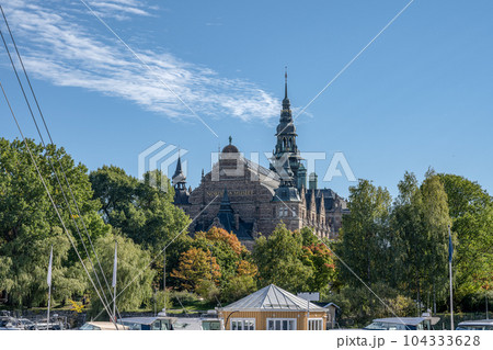 architecture of the Nordic Museum or Nordiska museet, located on Djurgarden island in Stockholm, Sweeden 104333628