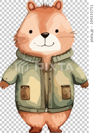 woodland, cartoon, autumn, illustration, animal, watercolor, nature, card, cute, background, art, drawing, design, forest, wildlife, character, fall, baby, leaves, print, fox, happy, greeting, hand, 104333751