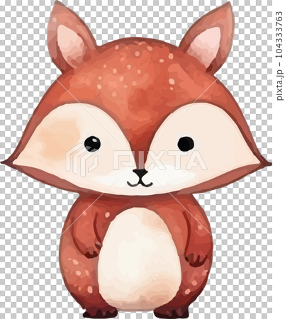 woodland, cartoon, autumn, illustration, animal, watercolor, nature, card, cute, background, art, drawing, design, forest, wildlife, character, fall, baby, leaves, print, fox, happy, greeting, hand, 104333763