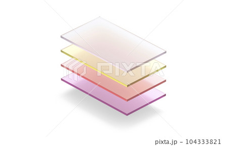 Blank matte colored transparent glass material layers mockup 104333821
