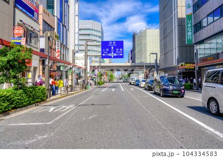 東京上野の都市風景 春日通り 上野駅 東京上野の都市風景 春日通り 上野駅 104334583