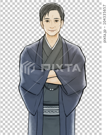 着物を着た中高年男性 着物を着た中高年男性 104335657
