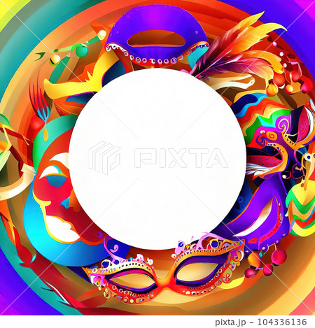 Abstract design of frame with Mardi Gras and Carnival Abstract design of frame with Mardi Gras and Carnival 104336136