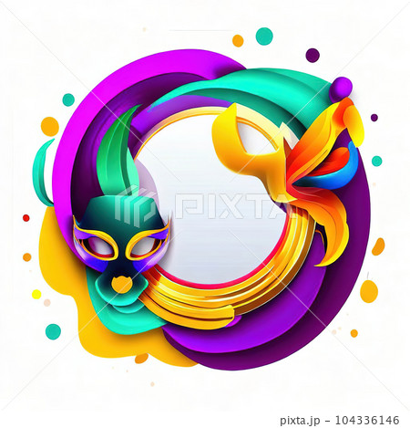 Abstract design of frame with Mardi Gras and Carnival Abstract design of frame with Mardi Gras and Carnival 104336146