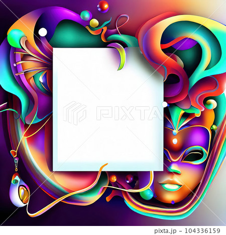 Abstract design of frame with Mardi Gras and Carnival Abstract design of frame with Mardi Gras and Carnival 104336159