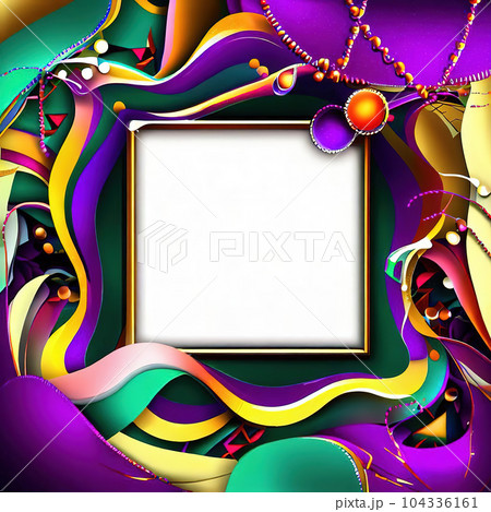 Abstract design of frame with Mardi Gras and Carnival 104336161