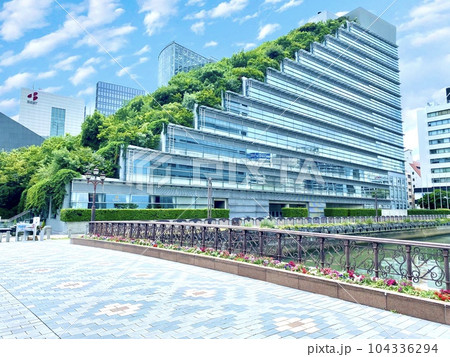 福岡市都市風景 アクロス福岡 福岡市都市風景 アクロス福岡 104336294