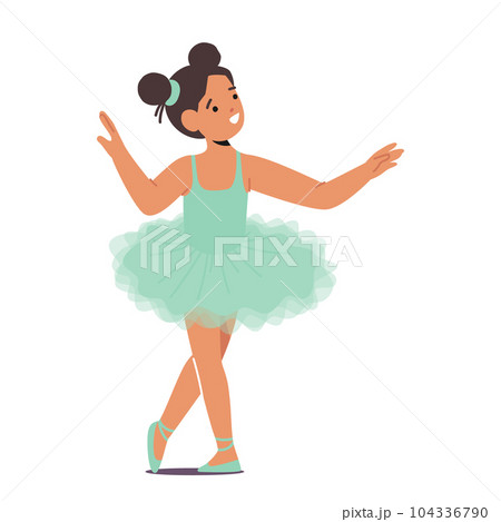 Cute Young Ballerina Character, Captivates With Her Graceful Pose And Delicate Tutu, Expressing A Sense Of Poise Cute Young Ballerina Character, Captivates With Her Graceful Pose And Delicate Tutu, Expressing A Sense Of Poise 104336790