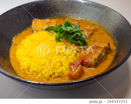 白背景のポークマッパスカレー 白背景のポークマッパスカレー 104337251