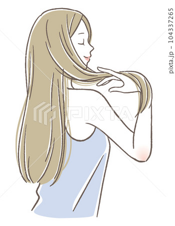 髪をかきあげる女性 104337265