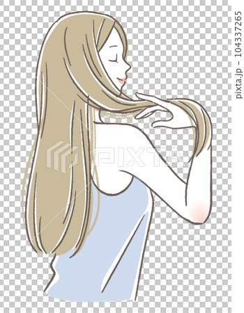 髪をかきあげる女性 104337265