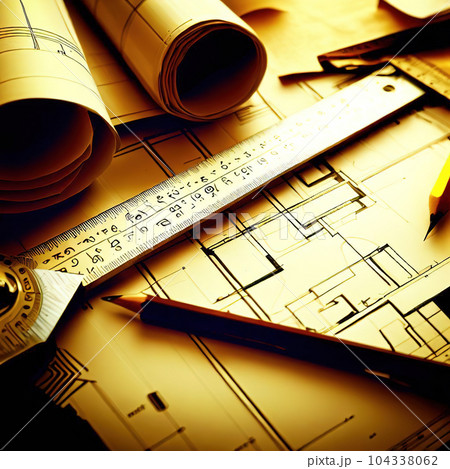 Architecture blueprint & measurement and designer tools Architecture blueprint & measurement and designer tools 104338062