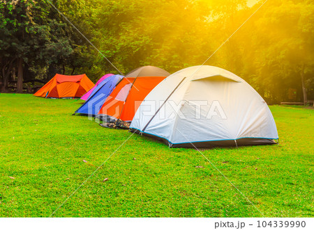 Tents for tourists, outdoors 104339990