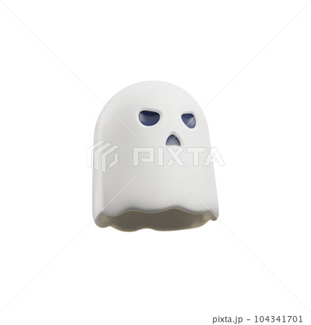 Vector isolated illustration of halloween ghost isolated on white background, Realistic 3d design element Vector isolated illustration of halloween ghost isolated on white background, Realistic 3d design element 104341701
