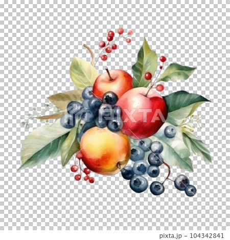Christmas composition watercolor. Illustration AI Generative 104342841