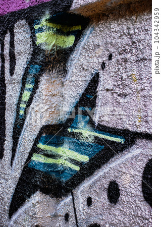 Abstract colorful fragment of graffiti paintings on wall. Street art 104342959