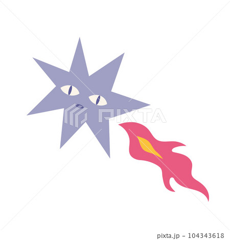 Comet, shooting star, cartoon style. Cute character. Trendy modern vector illustration isolated on white background, hand drawn Comet, shooting star, cartoon style. Cute character. Trendy modern vector illustration isolated on white background, hand drawn 104343618