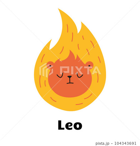 Astrological zodiac sign Lion isolated on white background. 104343691
