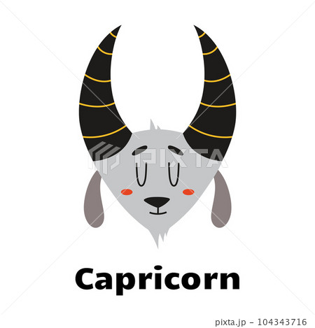 Astrological zodiac sign capricorn isolated on white background. 104343716