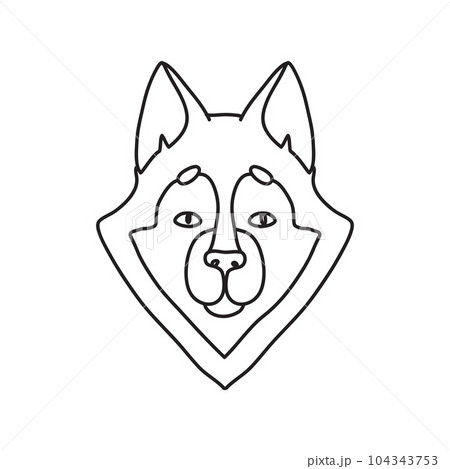 Vector stock illustration with single object: animal, hand drawn, doodle style. 104343753
