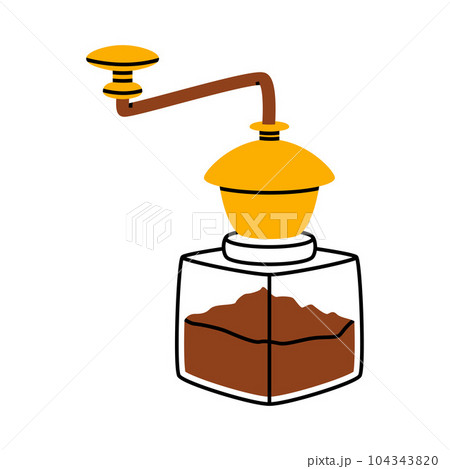 Coffee Grinder as Device for Aromatic Drink Preparation Vector Illustration Coffee Grinder as Device for Aromatic Drink Preparation Vector Illustration 104343820