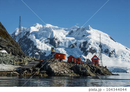 Scientific Base Argentina, Almirante Brown, Paradise Bay, Antartic Peninsula. Scientific Base Argentina, Almirante Brown, Paradise Bay, Antartic Peninsula. 104344044
