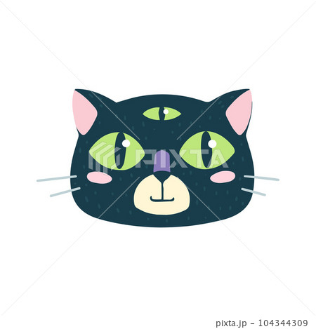Highlights Stories cover, avatar, emoji: third eye, supernatural. Cute funny cat face. 104344309
