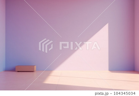 Pink empty room mockup. Illustration AI Generative 104345034