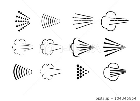 Spray icons set. Spray steam icons. cleanning deodorant sprayed line.Vector 104345954