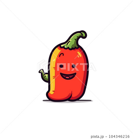 Chili pepper hand-drawn illustration. Chili pepper. Vector doodle style cartoon illustration Chili pepper hand-drawn illustration. Chili pepper. Vector doodle style cartoon illustration 104346216