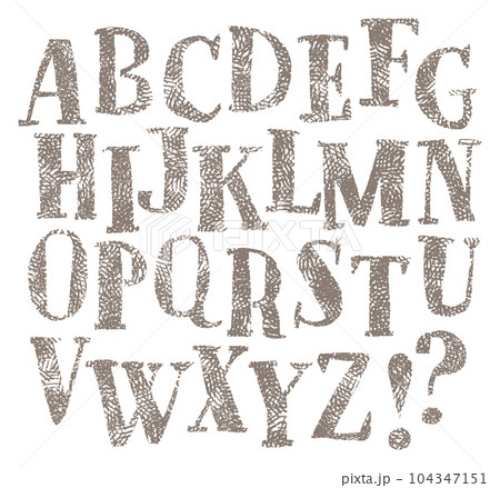 グランジテクスチャのアルファベットセット（ベクター） 104347151