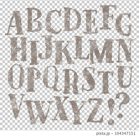 グランジテクスチャのアルファベットセット（ベクター） 104347151
