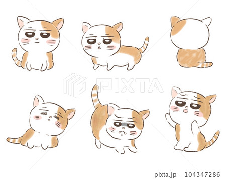 猫ポーズセット 猫ポーズセット 104347286