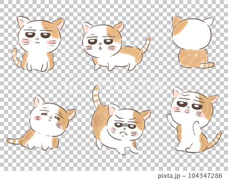 猫ポーズセット 猫ポーズセット 104347286