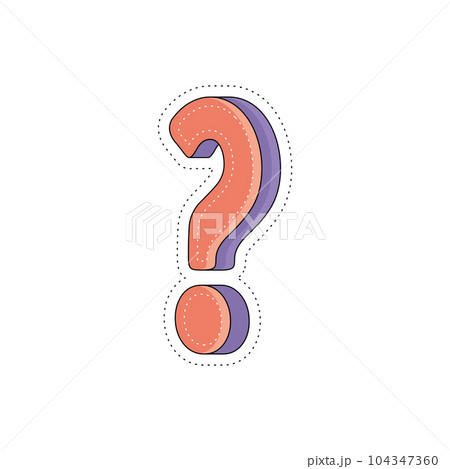 Isolated colored groovy question mark sticker icon Vector 104347360