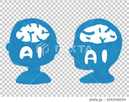 AI 大腦人 2 模式的變形輪廓手繪水彩風格插圖集 AI 大腦人 2 模式的變形輪廓手繪水彩風格插圖集 104348034