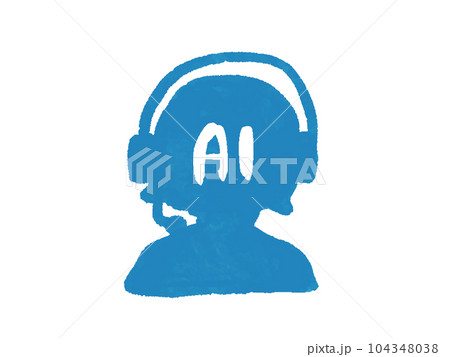 AIのオペレーター チャットボット 水彩手描き風イラスト AIのオペレーター チャットボット 水彩手描き風イラスト 104348038