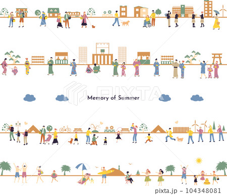 夏を楽しむ人達 夏を楽しむ人達 104348081